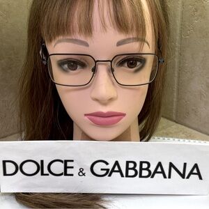 New Dolce & Gabbana DG1336 1358 Matte Black Metal Frame Eyeglasses